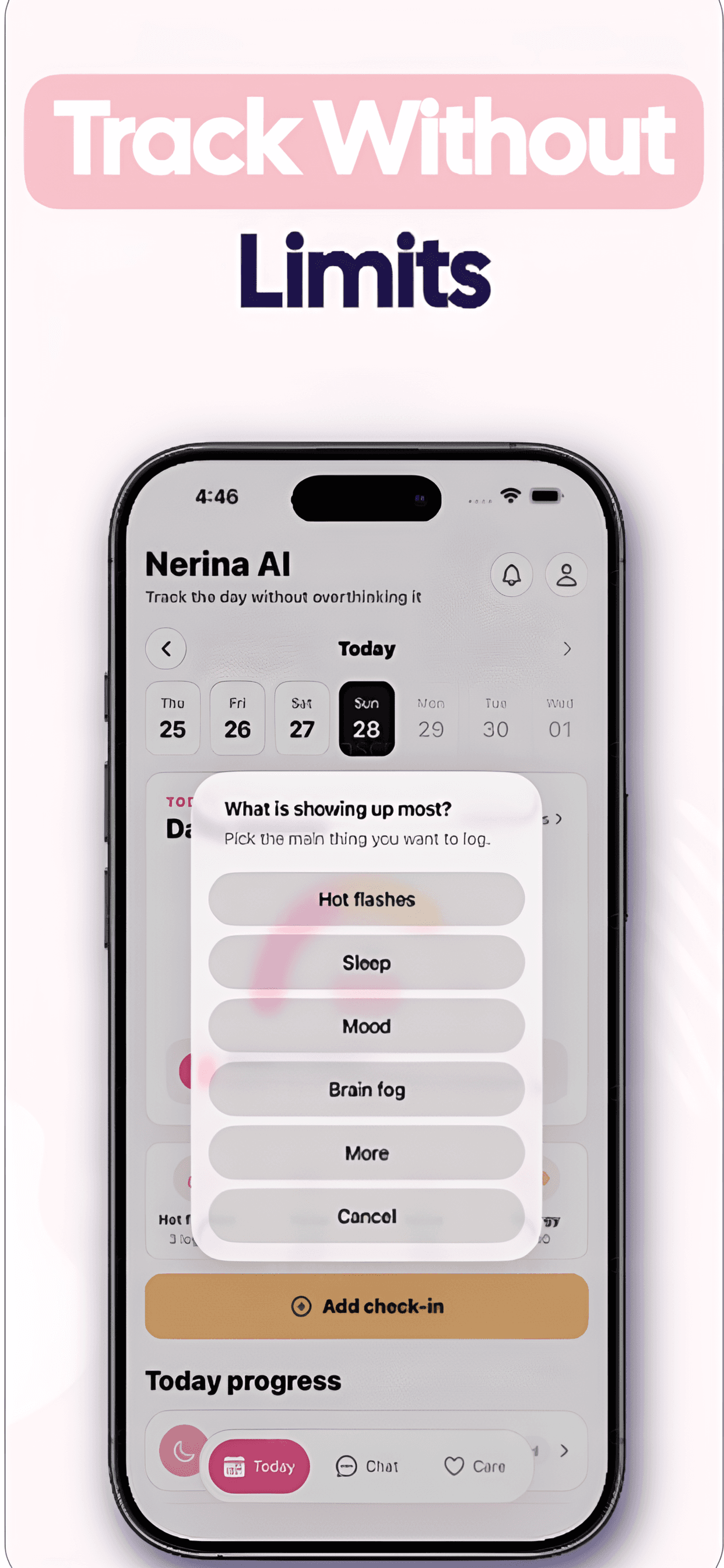Nerina AI screen with care tracking details